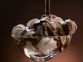 Close-up of ice cream against white background