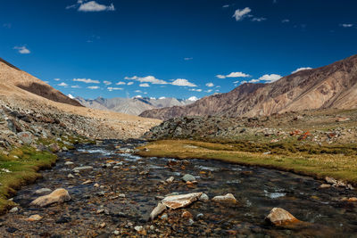 Scenic view of stream against sky