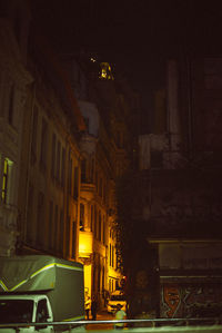 Illuminated street at night