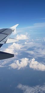 Aerial view of clouds over blue sky