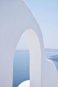 Close-up of sea against clear blue sky