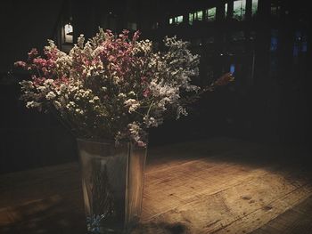 Close-up of flower vase on table