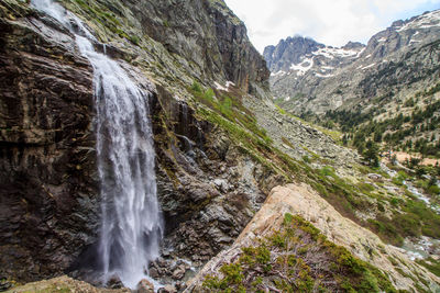 Scenic view of waterfall