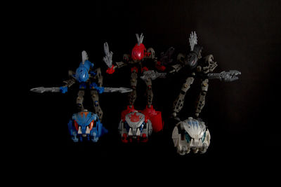 Close-up of christmas decoration against black background