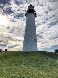 Low angle view of lighthouse against sky