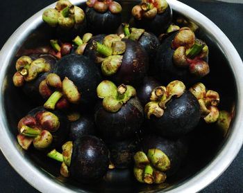 High angle view of fruits in bowl