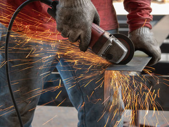 Man working on metal structure