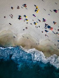 Aerial view of people at beach