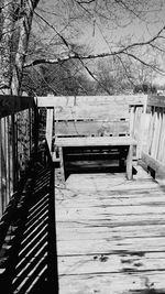 View of empty bench