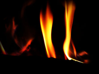 Close-up of fire at night