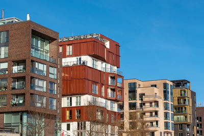 New apartment houses in the hafencity in hamburg