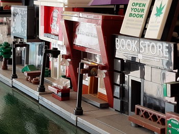 Information sign on display at store