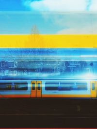 Train at railroad station platform