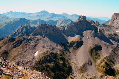 View of rock mountains against sky