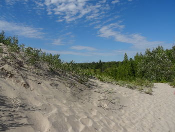 Scenic view of beach against sky