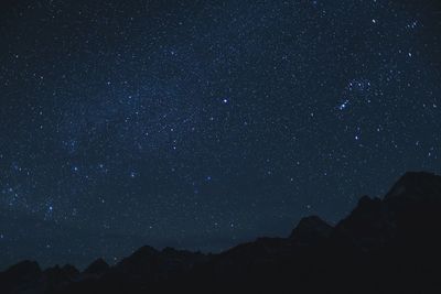Low angle view of star field against star field