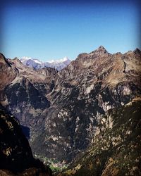 Scenic view of mountains against clear sky