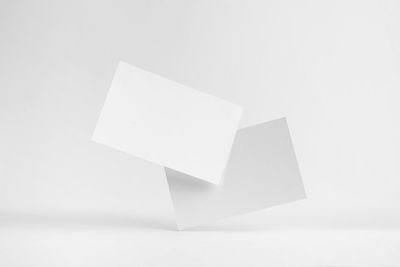 High angle view of empty paper against white background