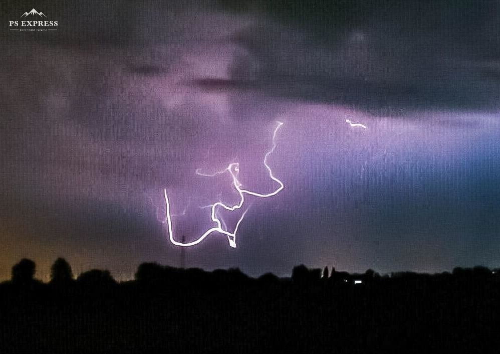 lightning, power in nature, storm, thunderstorm, cloud, sky, beauty in nature, thunder, warning sign, forked lightning, sign, communication, dramatic sky, night, storm cloud, environment, electricity, nature, bolt, purple, no people, extreme weather, outdoors, atmospheric mood, scenics - nature, awe