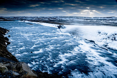 Most powerful waterfalls in iceland, gullfoss back angle