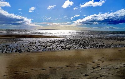 Scenic view of beach against sky