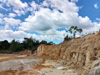 Scenic view of land against sky