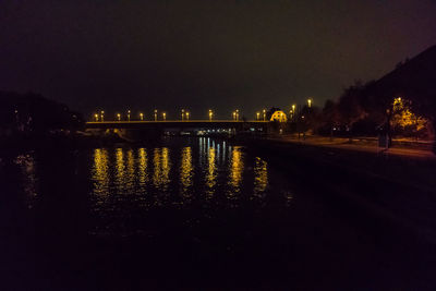 Illuminated city at night