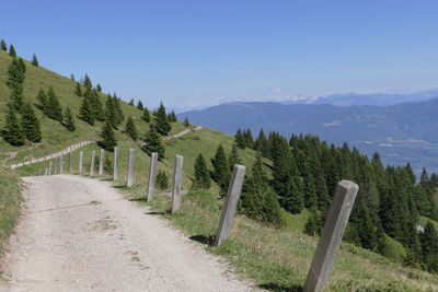 Scenic view of land against clear sky