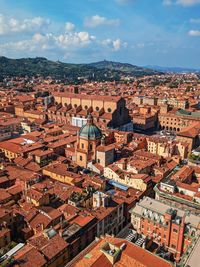 High angle view of townscape against sky