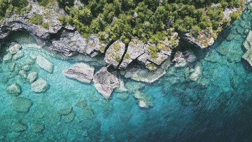 Aerial view of coastline