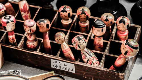 Close-up of objects for sale in store