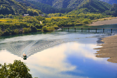 Clear stream of shimanto river in fall