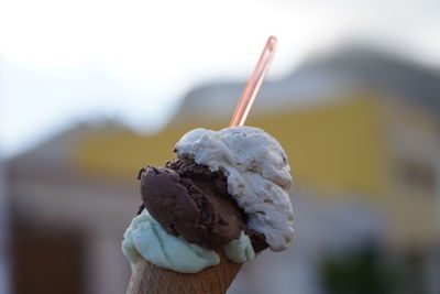 Close-up of ice cream cone