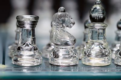 Close-up of chess pieces