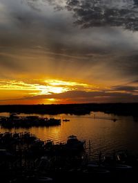 Scenic view of sea at sunset