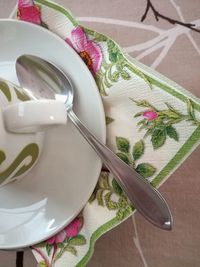 High angle view of vegetables on table
