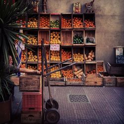 Food for sale at market stall