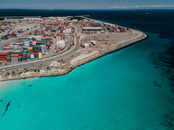 High angle view of beach in city
