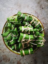 Northern thailand local dessert, banana with rice