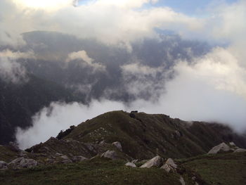 Scenic view of mountains against sky