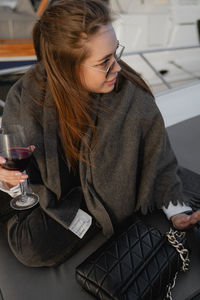 Close-up of young woman using laptop