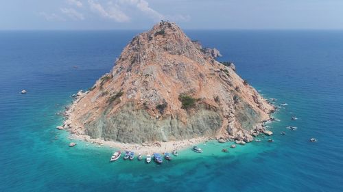 Panoramic view of sea and rocks