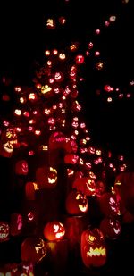 Illuminated christmas lights at night