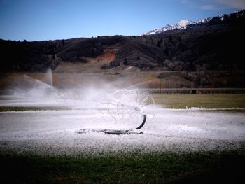Scenic view of field against sky