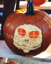 Close-up of pumpkin face