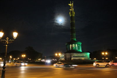 Illuminated city at night