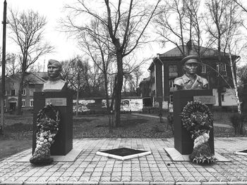 Statue of bare trees