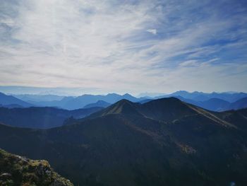 Scenic view of mountains against sky