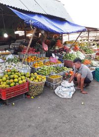 Full frame shot of fruits for sale in market