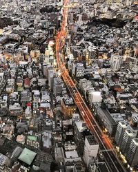 High angle view of city street